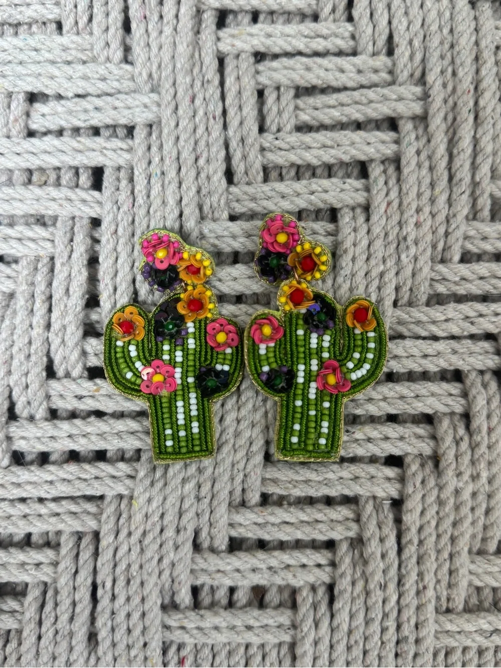 Cactus Beaded Earrings